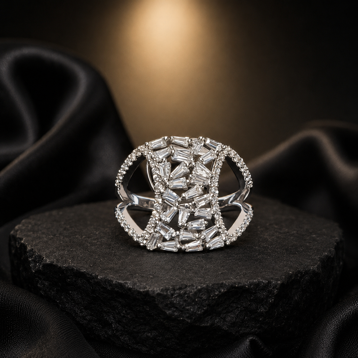 Celestial Baguette 925 Silver Ring