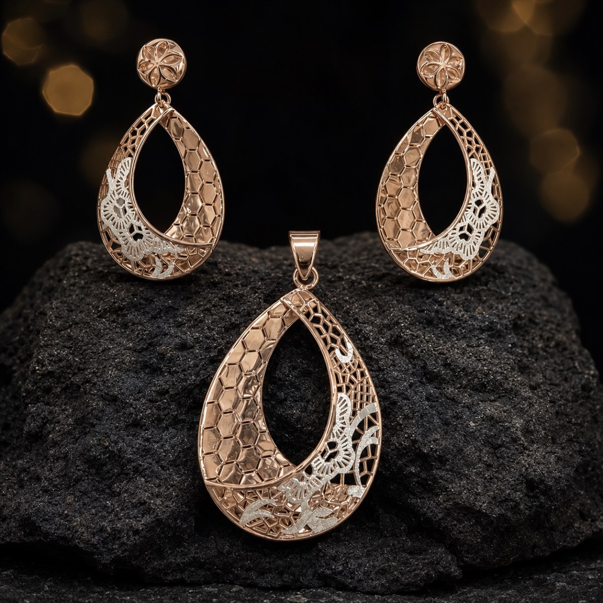Aurelia Filigree 925 Silver Pendant Set