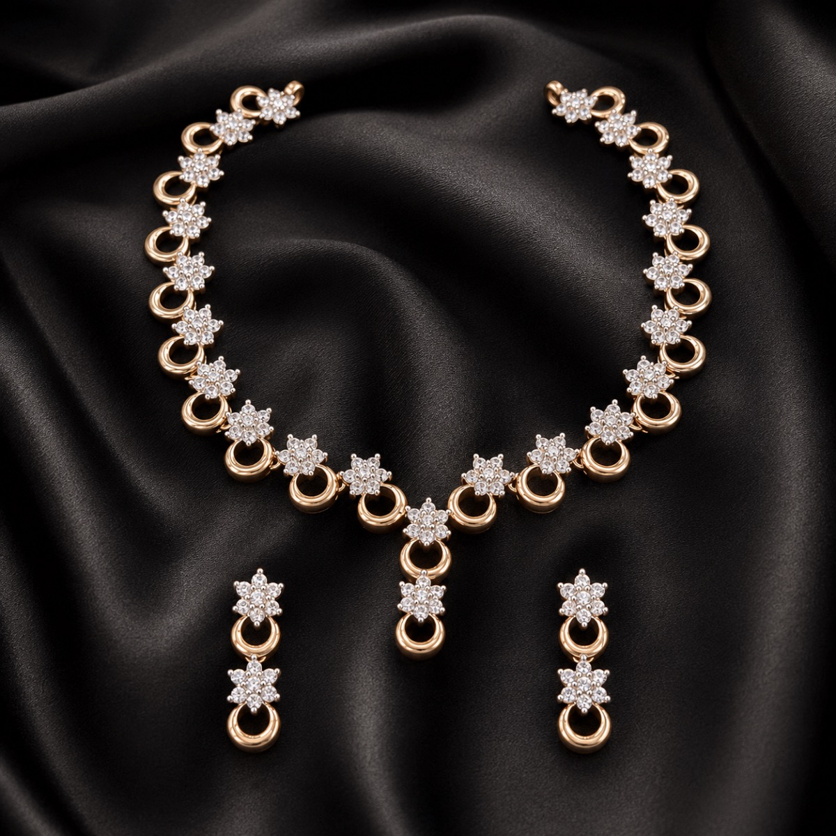 Rosé Floral Loop Necklace Set