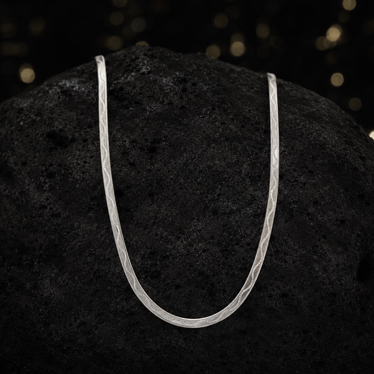 Lustrous Etched Snake Chain