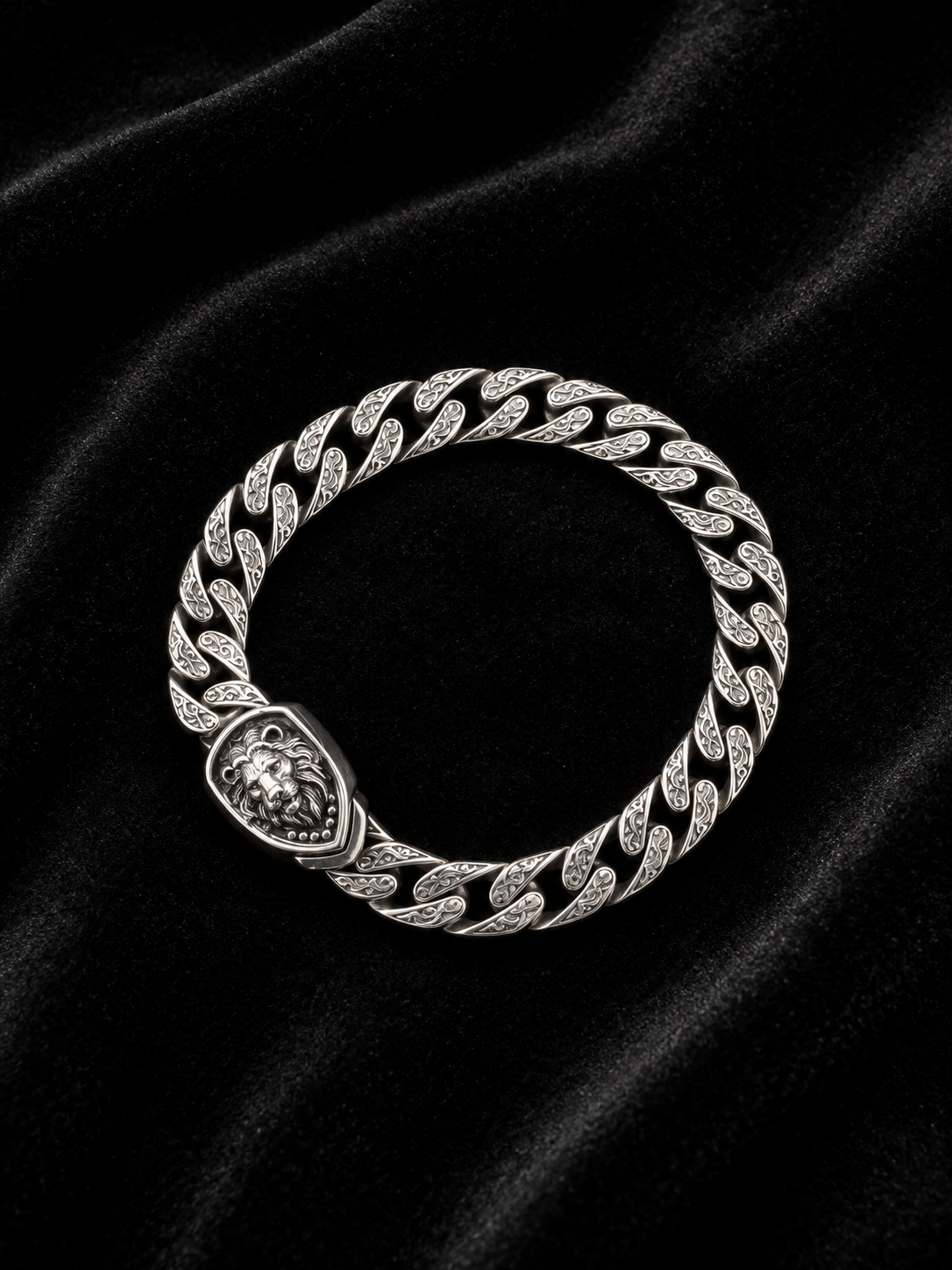 Royal Lion Oxidised Silver Bracelet